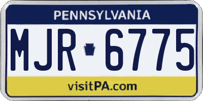 PA license plate MJR6775