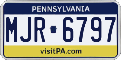 PA license plate MJR6797