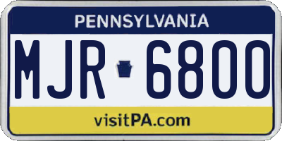 PA license plate MJR6800