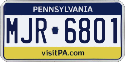 PA license plate MJR6801
