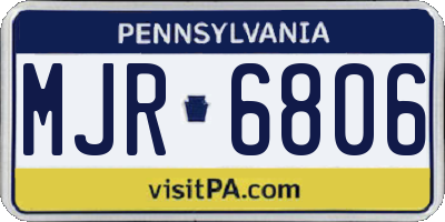 PA license plate MJR6806