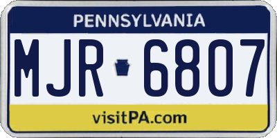 PA license plate MJR6807