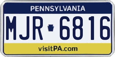 PA license plate MJR6816