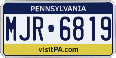 PA license plate MJR6819