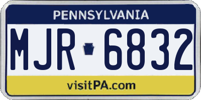 PA license plate MJR6832