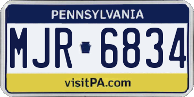 PA license plate MJR6834