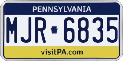 PA license plate MJR6835