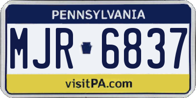 PA license plate MJR6837