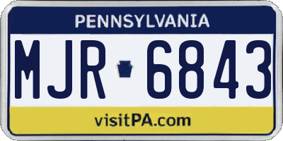 PA license plate MJR6843
