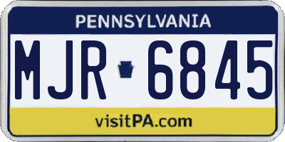 PA license plate MJR6845