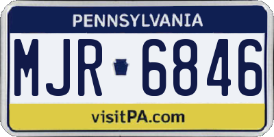 PA license plate MJR6846