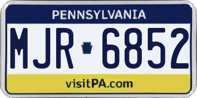 PA license plate MJR6852