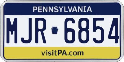PA license plate MJR6854