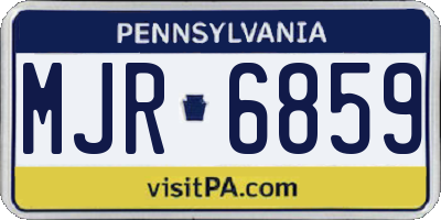 PA license plate MJR6859