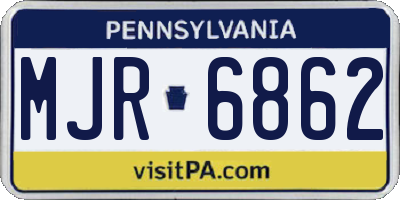 PA license plate MJR6862