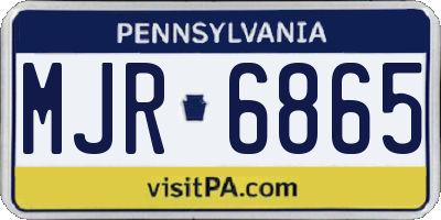 PA license plate MJR6865
