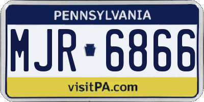 PA license plate MJR6866