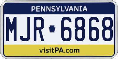 PA license plate MJR6868