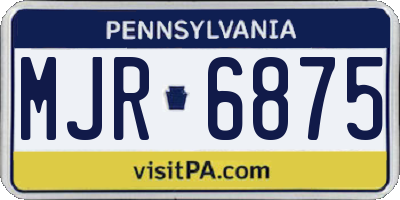 PA license plate MJR6875