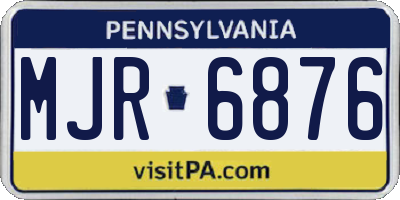 PA license plate MJR6876