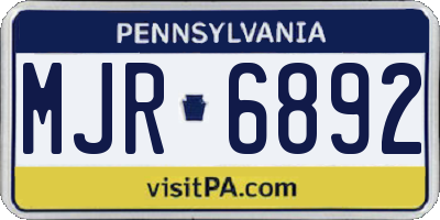 PA license plate MJR6892