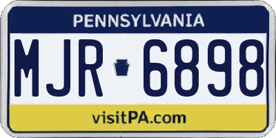 PA license plate MJR6898