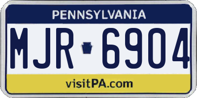 PA license plate MJR6904