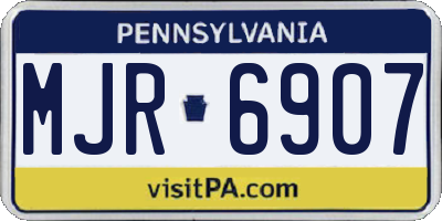 PA license plate MJR6907