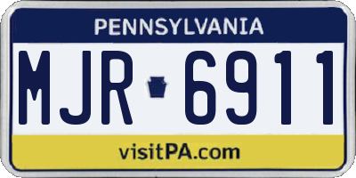 PA license plate MJR6911