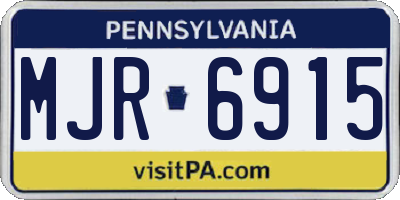 PA license plate MJR6915