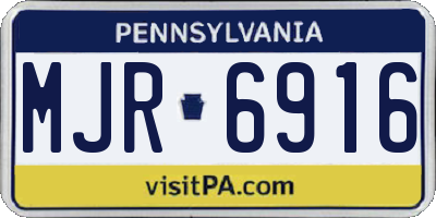 PA license plate MJR6916
