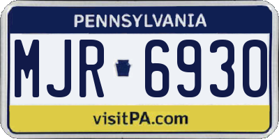 PA license plate MJR6930