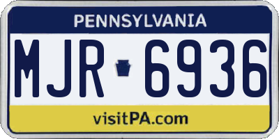 PA license plate MJR6936