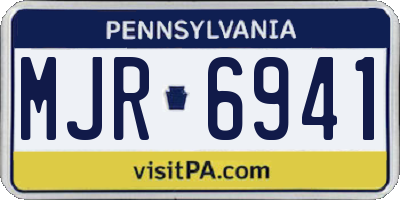 PA license plate MJR6941