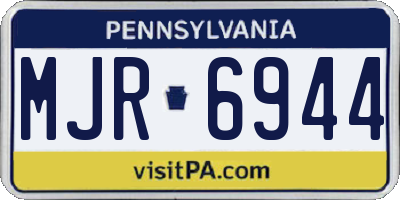 PA license plate MJR6944