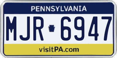 PA license plate MJR6947