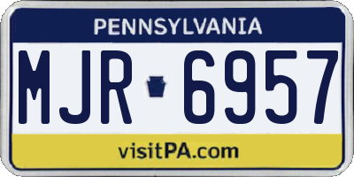 PA license plate MJR6957