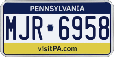 PA license plate MJR6958
