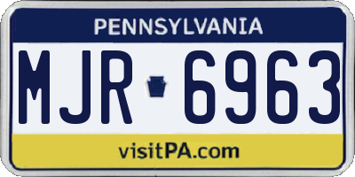 PA license plate MJR6963