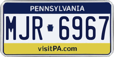 PA license plate MJR6967