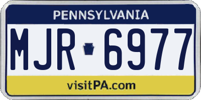 PA license plate MJR6977