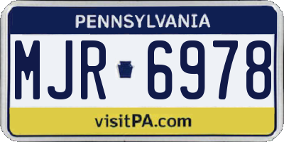 PA license plate MJR6978