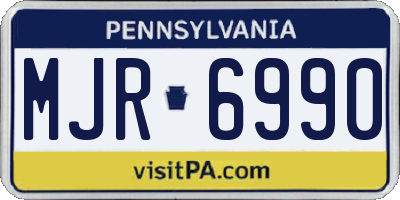 PA license plate MJR6990