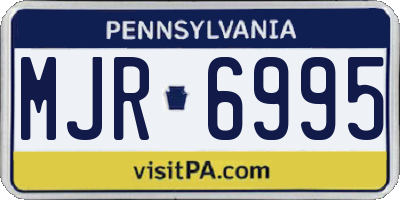 PA license plate MJR6995