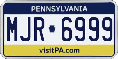 PA license plate MJR6999