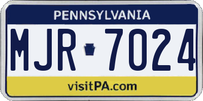 PA license plate MJR7024