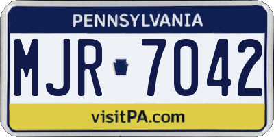 PA license plate MJR7042