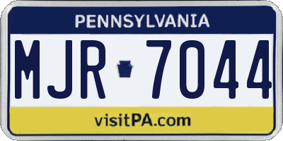 PA license plate MJR7044