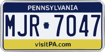 PA license plate MJR7047