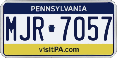 PA license plate MJR7057